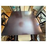 Solid Wood Table with Additional Leaves and 3 Padded Chairs