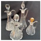 Vintage Glass Cruets and stopper collection with some from Heisey
