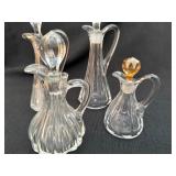 Vintage Glass Cruets and stopper collection with some from Heisey