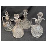 Heisey Vintage Glass Curets with Stoppers Cut Glass