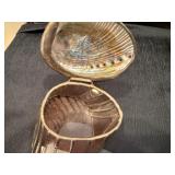 Artistic Shell Art Piece and Sterling Silver Apple Corral Earrings