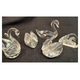 Swarovski Crystal Swans and One from Sweden