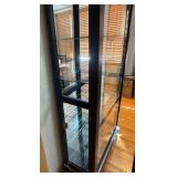 Howard Miller Lighted Glass Shelf Display Cabinet with 7 Glass Adjustable Shelves