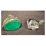 Vintage Russian (USSR) Inuit Eskimo Stone Carving with Crystal Polar Bear