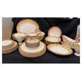 Beautifully Designed Wedgwood India Bone China Collection Made in England with 22-CT Gold Rim Finishing Touch that Serves 8