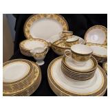 Beautifully Designed Wedgwood India Bone China Collection Made in England with 22-CT Gold Rim Finishing Touch that Serves 8