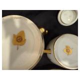 W.Pickard China Hand painted Set with 6 Gold Rimmed Dessert Plates