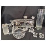 Crystal Set with Candlesticks, Bowls, Platter