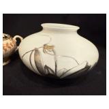 Tea Set, Crystal Mustard, Cream & Sugar, and Vase