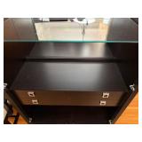 Michael Weiss Lighted Mirrored Back Display Cabinet with Glass Doors and Drawer