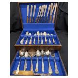 WH Rodgers Assorted Silver Plated Flatware Set in Box