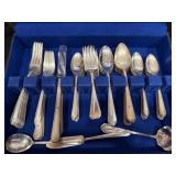 WH Rodgers Assorted Silver Plated Flatware Set in Box