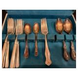 Assorted Silver Plated Flatware in a Box