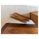 Vintage Oak Knobbed Dresser with Vintage Lamps & Hand Mirror