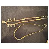 Four Gold Tone Beaded Necklaces