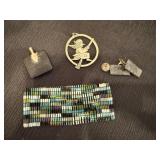 Fun Pewter Havstan Tinn Witch from Norway and other Pieces of Jewelry