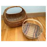 Handwoven Egg & Vintage Market Basket