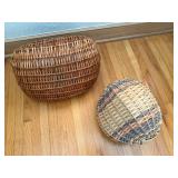Handwoven Egg & Vintage Market Basket