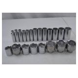 Set of Mixed SAE Chrome Sockets - SK Brand 1/2 Drive