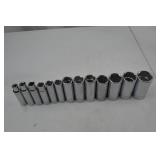 Set of Mixed SAE Chrome Sockets - SK Brand 1/2 Drive