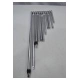 Hand Tool Lot - 3/8" Drive Assorted Extension Bars, 12 Piece Set