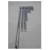 Hand Tool Lot -1/2" Drive 8 Pc Chrome Socket Extension Bar Set