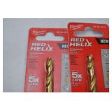 Lot of 7 Milwaukee Red Helix Titanium Impact Drill Bits 9/32 in
