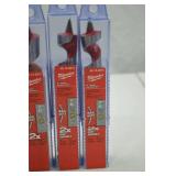 Milwaukee 6 in. Ship Auger Bit Lot - 1-1/8 in. & 7/8 in. Sizes, New