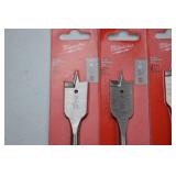 Milwaukee Flat Boring Bit Hand Tool Lot - 15 Pieces, New in Package