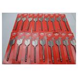 Hand tool lot: 18 Milwaukee 1-3/8" Flat Boring Drill Bits, New