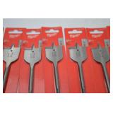 Hand tool lot: 18 Milwaukee 1-3/8" Flat Boring Drill Bits, New