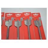 Hand tool lot: 18 Milwaukee 1-3/8" Flat Boring Drill Bits, New