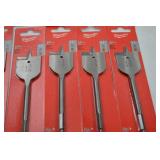 Hand tool lot: 18 Milwaukee 1-3/8" Flat Boring Drill Bits, New