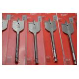 Hand tool lot: 18 Milwaukee 1-3/8" Flat Boring Drill Bits, New