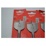 Lot of 9 Milwaukee 1-1/2 Inch Flat Boring Bits