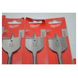 Lot of 9 Milwaukee 1-1/2 Inch Flat Boring Bits