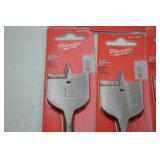 Lot of 9 Milwaukee 1-1/2 Inch Flat Boring Bits