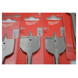 Lot of 9 Milwaukee 1-1/2 Inch Flat Boring Bits
