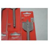 Lot of 9 Milwaukee 1-1/2 Inch Flat Boring Bits