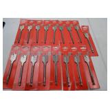 Lot of Milwaukee 1 Inch Flat Boring Bits, New in Package