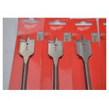 Lot of Milwaukee 1 Inch Flat Boring Bits, New in Package