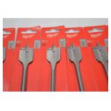 Lot of Milwaukee 1 Inch Flat Boring Bits, New in Package