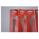 Hand tool lot: 22 Milwaukee 5/8 in Flat Boring Bits, New