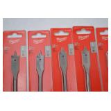 Hand tool lot: 22 Milwaukee 5/8 in Flat Boring Bits, New