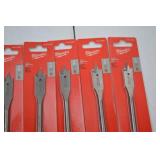 Hand tool lot: 22 Milwaukee 5/8 in Flat Boring Bits, New