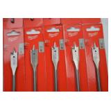 Hand tool lot: 22 Milwaukee 5/8 in Flat Boring Bits, New