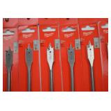 Hand tool lot: 22 Milwaukee 5/8 in Flat Boring Bits, New