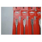 Hand tool lot: 22 Milwaukee 5/8 in Flat Boring Bits, New