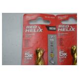 Hand tool lot: 7 Milwaukee Red Helix 7/16 in. Titanium Impact Drill Bits