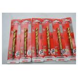 Hand tool lot: 7 Milwaukee Red Helix 7/16 in. Titanium Impact Drill Bits